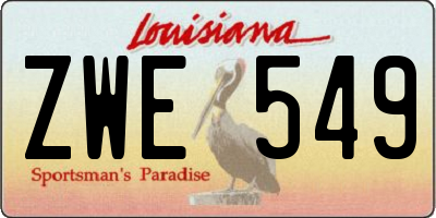 LA license plate ZWE549