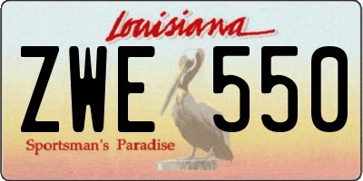 LA license plate ZWE550