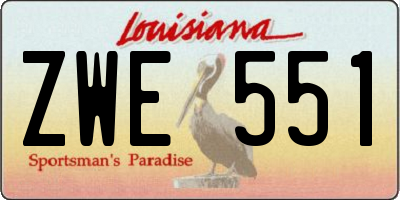 LA license plate ZWE551