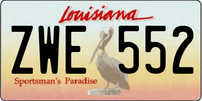 LA license plate ZWE552