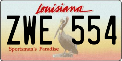 LA license plate ZWE554