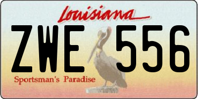 LA license plate ZWE556