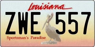 LA license plate ZWE557