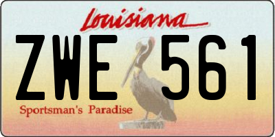 LA license plate ZWE561