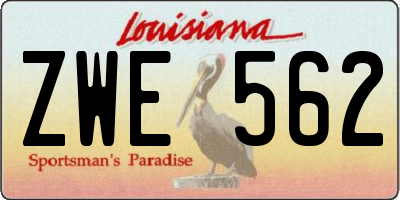 LA license plate ZWE562