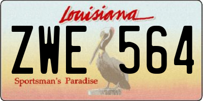 LA license plate ZWE564