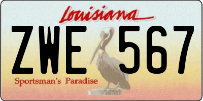 LA license plate ZWE567