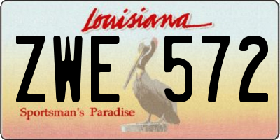 LA license plate ZWE572