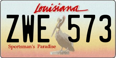 LA license plate ZWE573