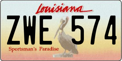 LA license plate ZWE574