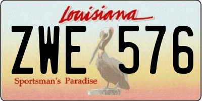 LA license plate ZWE576