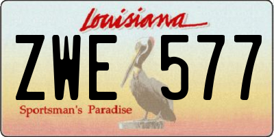 LA license plate ZWE577