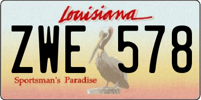 LA license plate ZWE578