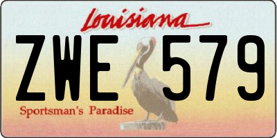 LA license plate ZWE579