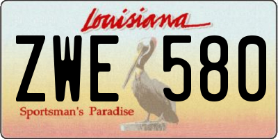 LA license plate ZWE580