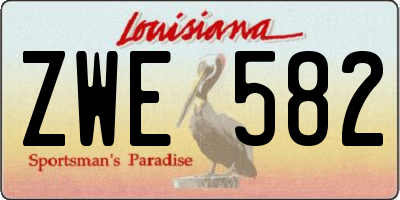 LA license plate ZWE582