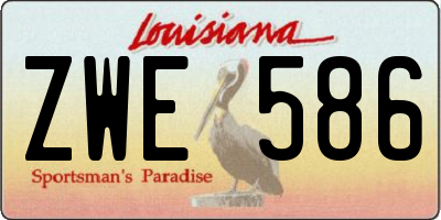 LA license plate ZWE586