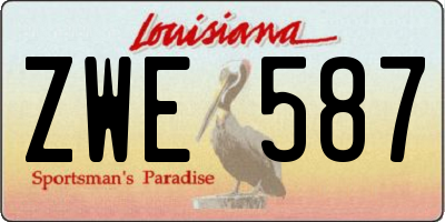 LA license plate ZWE587