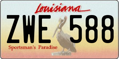 LA license plate ZWE588