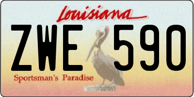 LA license plate ZWE590