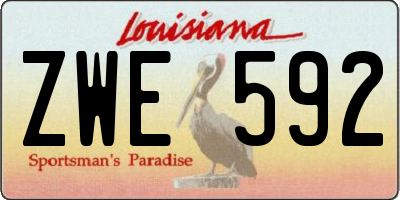 LA license plate ZWE592