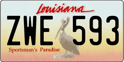 LA license plate ZWE593