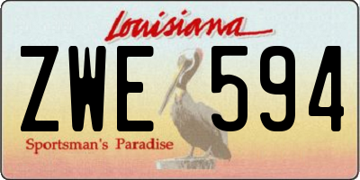 LA license plate ZWE594