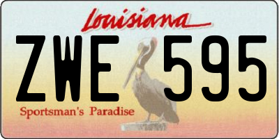 LA license plate ZWE595