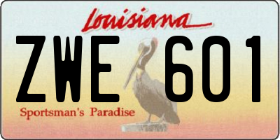 LA license plate ZWE601