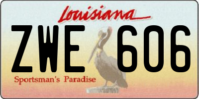 LA license plate ZWE606