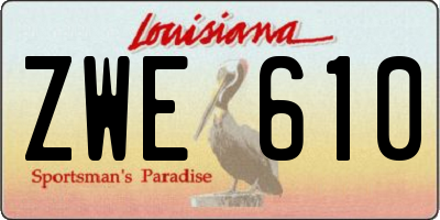 LA license plate ZWE610