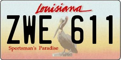 LA license plate ZWE611