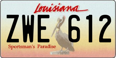 LA license plate ZWE612