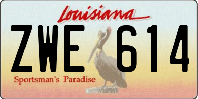 LA license plate ZWE614