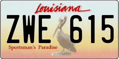 LA license plate ZWE615