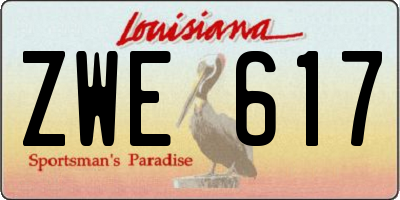 LA license plate ZWE617