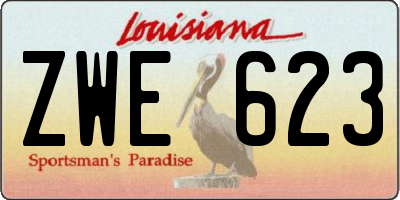 LA license plate ZWE623