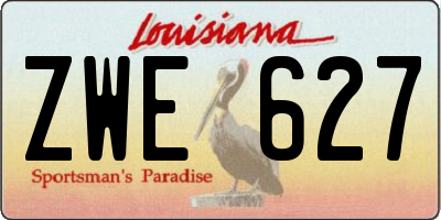 LA license plate ZWE627