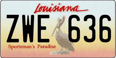 LA license plate ZWE636