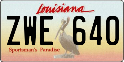 LA license plate ZWE640