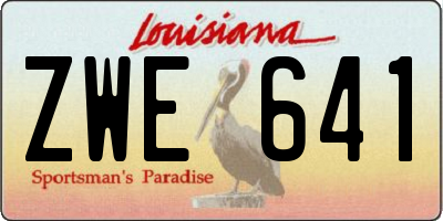 LA license plate ZWE641