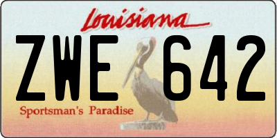 LA license plate ZWE642