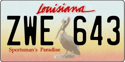 LA license plate ZWE643