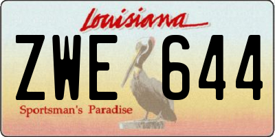 LA license plate ZWE644