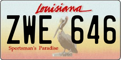 LA license plate ZWE646