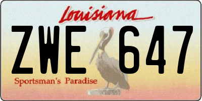 LA license plate ZWE647