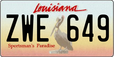 LA license plate ZWE649