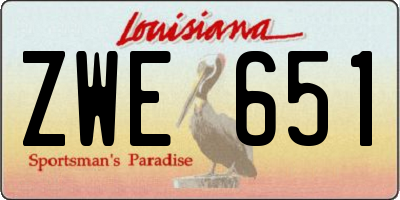 LA license plate ZWE651