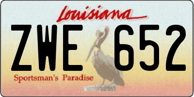 LA license plate ZWE652