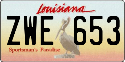 LA license plate ZWE653